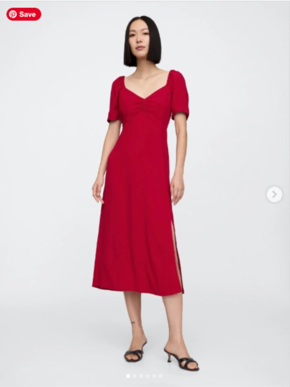 GAP Puff Sleeve Red Dress